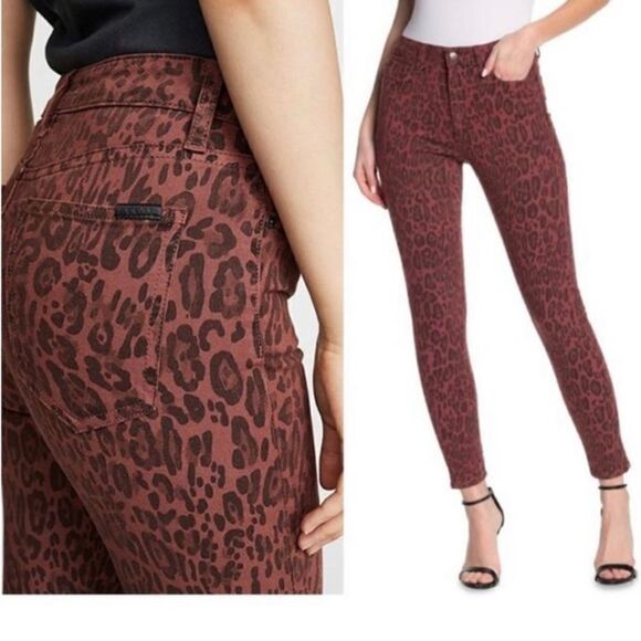 Joes Jeans Twisted Leopard Sequoia The Charlie High Rise Skinny Ankle Jeans 24 - Picture 1 of 7